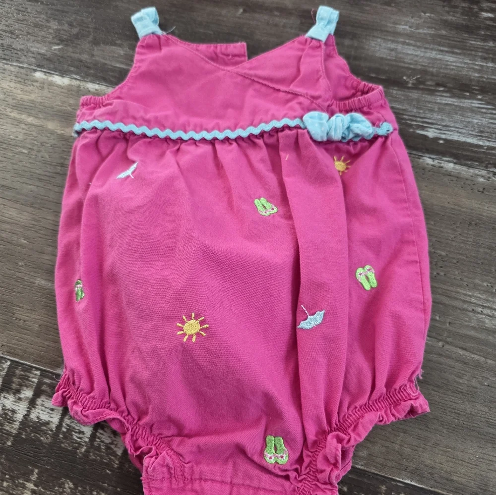 Carter's Pink Diaper Cover with Blue Trim
